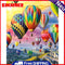 Frameless Oil Paint By Numbers DIY Hot-air Balloon Picture Craft Kit for Home