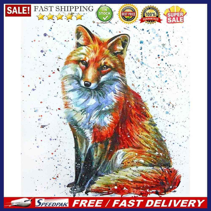 DIY 5D Diamond Painting Full Round Mosaic Fox Handmade Picture Art Home Decor