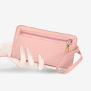 4pcs/Set Lichi Leather Tassels Women Tote Shoulder Clutch Card Bags (Pink)