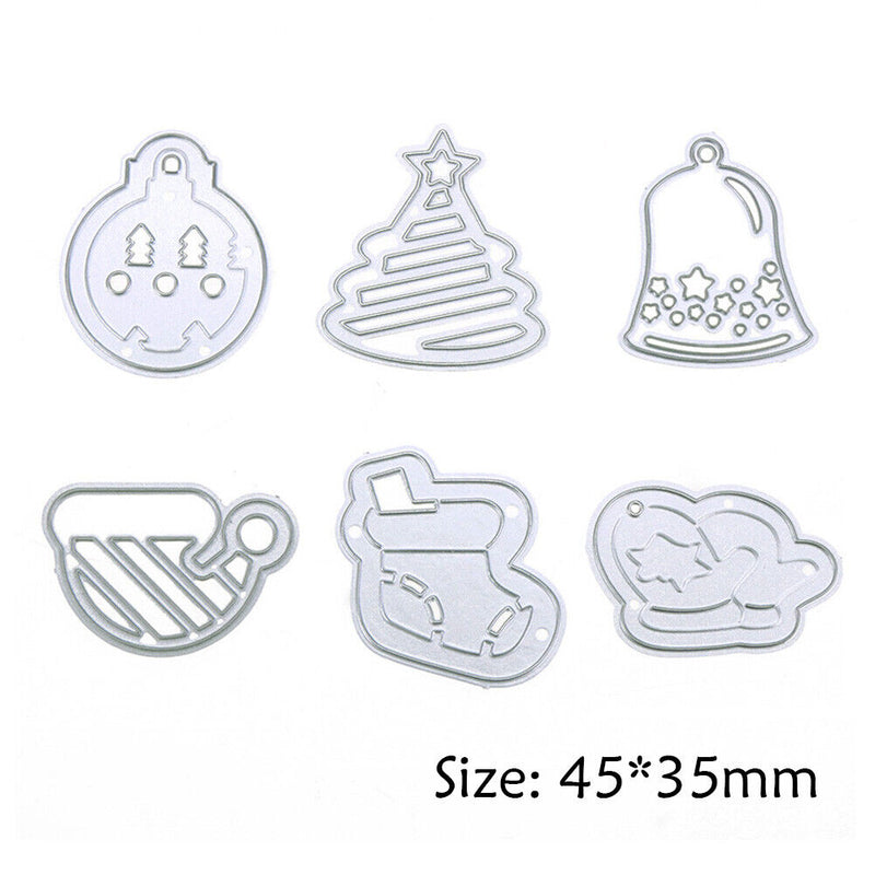 6pcs Carbon Steel Christmas Tree Decor Cutting Dies Stencils For DIY Card-177156