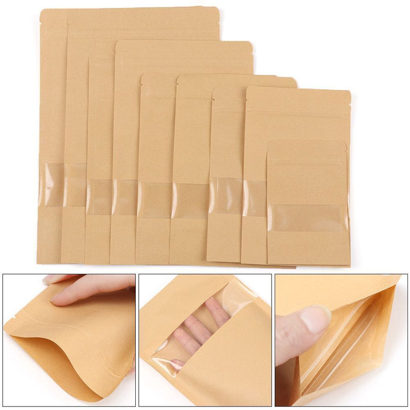 Wedding Favors Kraft Paper Gift Package Candy Wrapping Bag Clear PVC Window