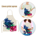 Kitchen Linen Apron Colorful Powder Print Home Bib for Cooking Baking Shop