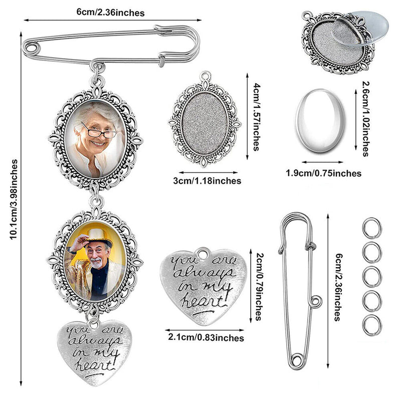 Wedding Bouquet Photo Memorial Charm Pin Brooch Pendant for Graduation Holi