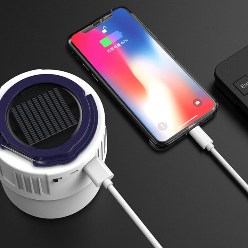 Solar Camping Light Bluetooth-compatible Audio Outdoor Tent Lamp (Blue) Newly