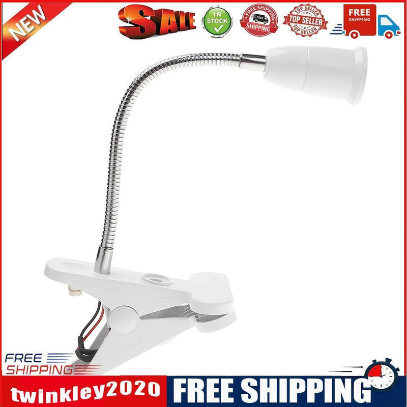 26cm E27 Clamp Lamp Base Desk LED Light Bulb Socket Holder with Switch Wire