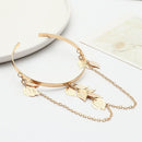 Bangle Metal Leaves Arm Chain Leaf Tassel Pendants Upper Arm Bracelet Arm Decor