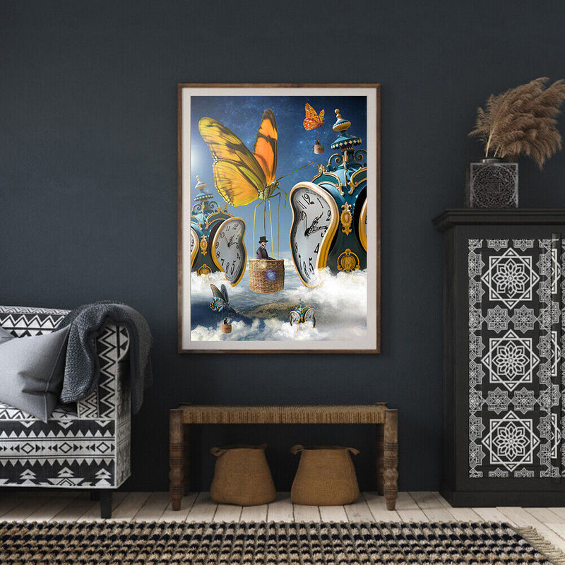 Clock And Butterfly 40x50cm Oil Paint By Numbers Picture DIY Painting M472