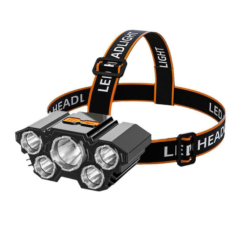 Head Torch Super Bright Headlight LED Rechargeable 5 Lights