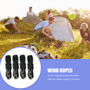 4pcs Wind Rope with Hooks Buckle for Outdoor Camping Hiking Tents (Black) Newly