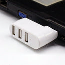 USB3.0 Hub Adapter Rotate High Speed U Disk Reader Splitter 3-Port (White)