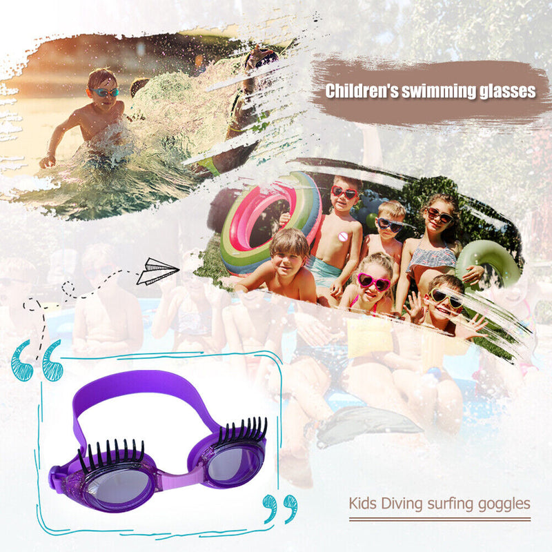 Childrens Swimming Goggles Cartoon Waterproof Anti Fog Eyewear Glasses (D)