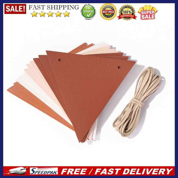 Outdoor Triangle Hanging Flag Leather Banners 12 Flags Bunting Camping Equipm
