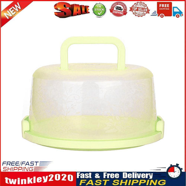 10 inch Round Portable Cake Box Fresh-keeping Case Birthday Decor (Green) Newly