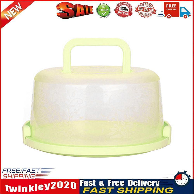 10 inch Round Portable Cake Box Fresh-keeping Case Birthday Decor (Green) Newly