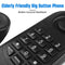 Corded Phone Wall Mountable Landline Telephone Big Button for Home (Black)