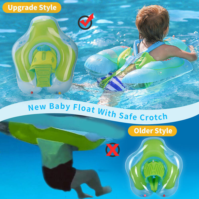 Inflatable Swimming Ring Baby Pool Float Toys with Canopy Sunshade Swim Circle