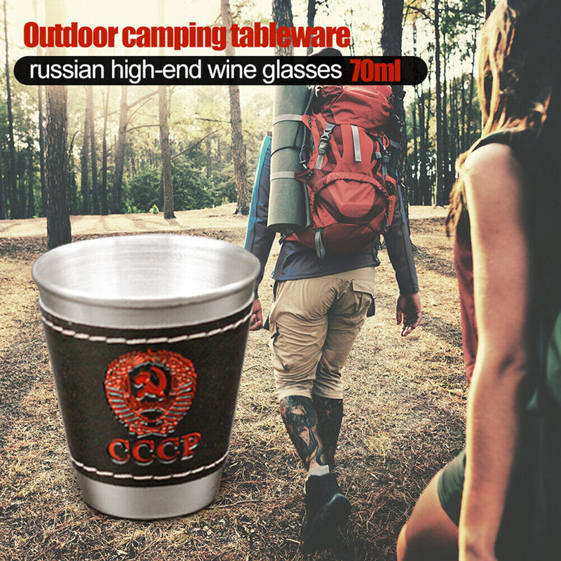 Stainless Steel Wine Cups Set Outdoor Beer Whiskey Glasses Water Mugs Tableware