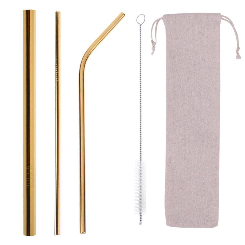 Reusable Stainless Steel Straw Storage Bag Metal Drinking Straws Organizer Newly