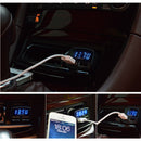 4 In 1 3.1A Dual USB Car Charger Adapter Voltmeter Blue Fahrenheit