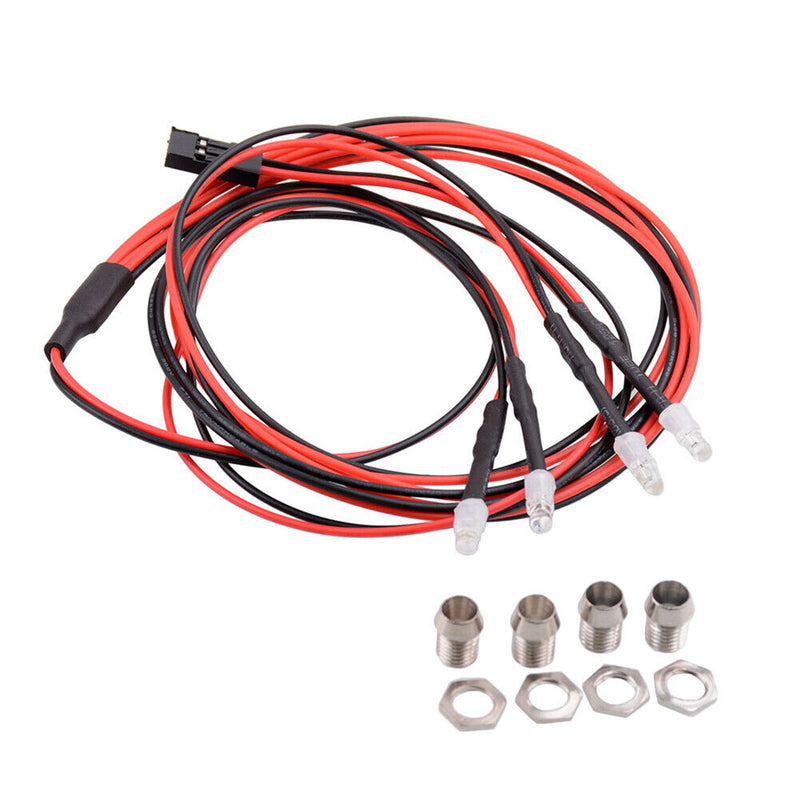 4pcs 70cm 3mm LED Headlight Taillight for 1/12 1/18 1/10 1/8 Axial Scx10 RC Cars