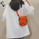 Fashion Women Canvas Patchwork Crossbody Bag Casual Mini Handbags (Orange)