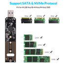 SATA NVMe to USB Adapter RTL9210 Chip M.2 SSD to to USB 3.1 Type A Card (C)