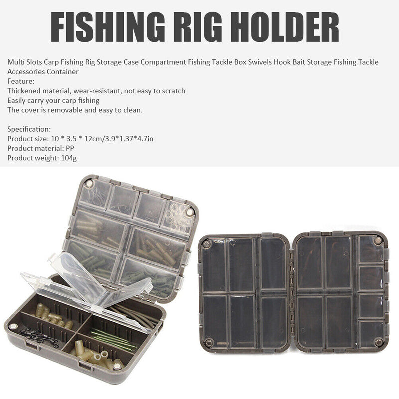 Carp Fishing Tackle Storage Case Compartment Fish Rig Hook Storage Boxes Newly