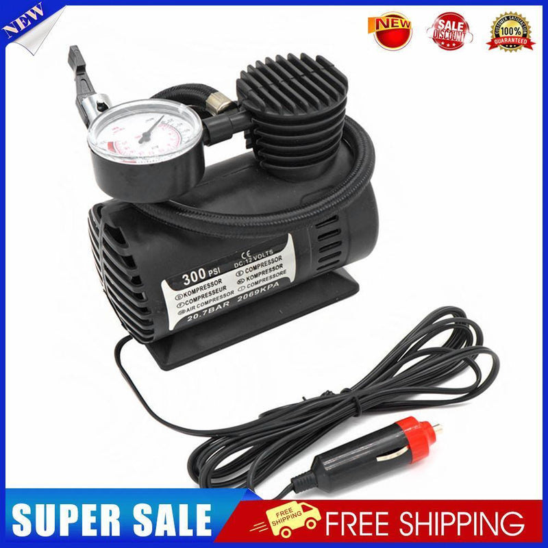 60W 12V 300psi Car Mini Air Compressor Pump Automobile Tire Inflator Pump
