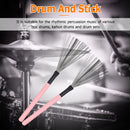 #A 2pcs Drum Sticks Brush Metal Wire Percussion Drum Musical Instrument Accessor