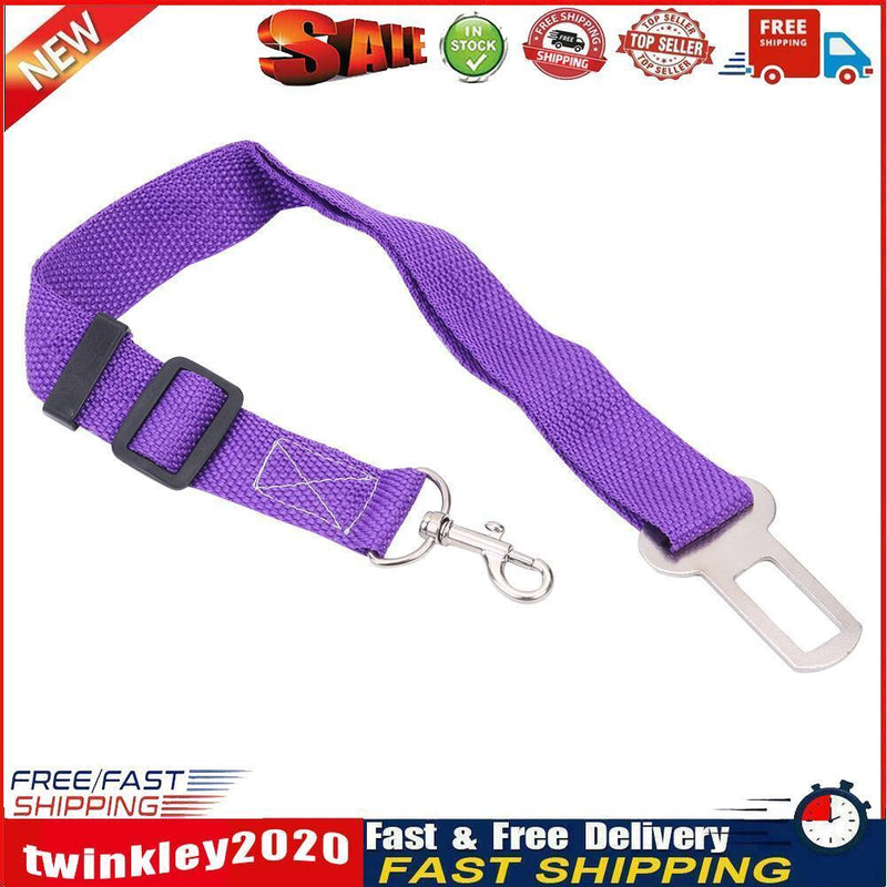 Car Pet Dog Seat Belt Puppy Safety Seatbelt Dog Harness Lead Clip (Purple) Newly