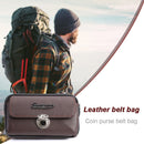 Litchi Pattern Purse Men Leather Card Wallet Belt Bags (Coffee Horizontal)
