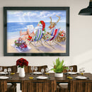 Diamond Painting Santa at the Beach Full Round Drill Rhinestone Picture