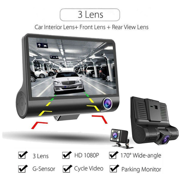 DVR Dual Lens Dash Cam Car Camera Video Recorder Camera 3 Lens Camera Dash Cam