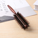 Wooden Handle Curling Hair Comb Boar Bristle Round Hairbrush Hairdressing T