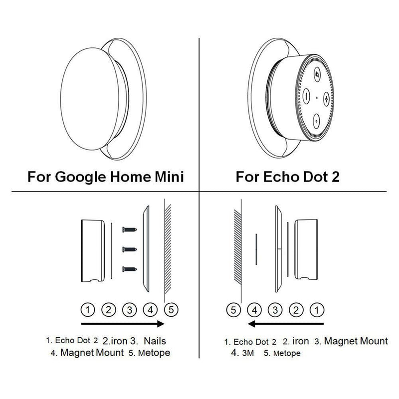 Magnetic Metal Plastic Speaker Table Base Stand Holder for Amazon Echo Dot