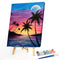 Frameless Oil Paint By Numbers DIY Beach Sunset Picture Craft Kit for Bedroom