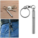 1pcs Metal Key Ring Steel Telescopic Pen Portable 67mm P0P7 E6B4