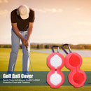 Sports Silicone Double Golf Ball Protective Cover with Carabiner (Pink) Newly