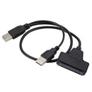USB 2.0 to SATA 7+15 Pin 22Pin 2.5 inch HDD SSD Hard Drive Adapter Cable