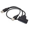USB 2.0 to SATA 7+15 Pin 22Pin 2.5 inch HDD SSD Hard Drive Adapter Cable