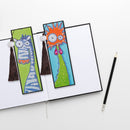 2pcs Special Shaped Drill Diamond Leather Tassel Bookmark DIY Art (SQ07) Newly