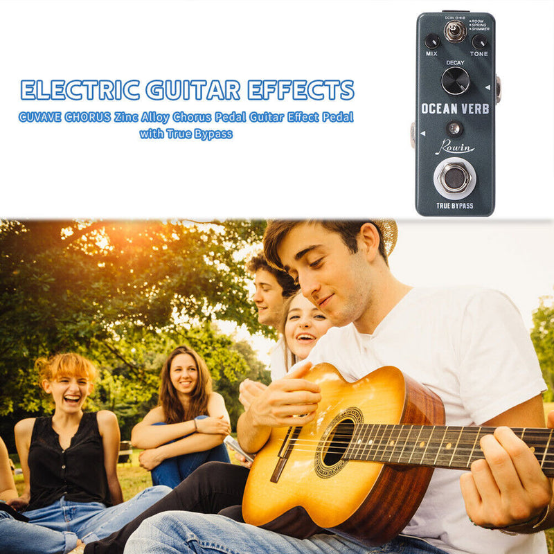 Rowin Guitar Digital Reverb Pedal Room Spring Shimmer Ocean Verb Effect Newly