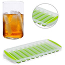 10 Holes Silicone DIY Ice Cube Moulds Long Thumb Chocolate Bar Mold (Green)