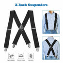 X Back Elastic Braces Adjustable Strap Clip Mens Braces Suspenders Solid Color