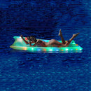 Illuminated Multi-Color Inflatable Floating Row Water Hammock LED Flashing Ri