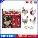 4pcs Chicken Christmas Drop Ornament Wooden Hanging Decoration Party Favor