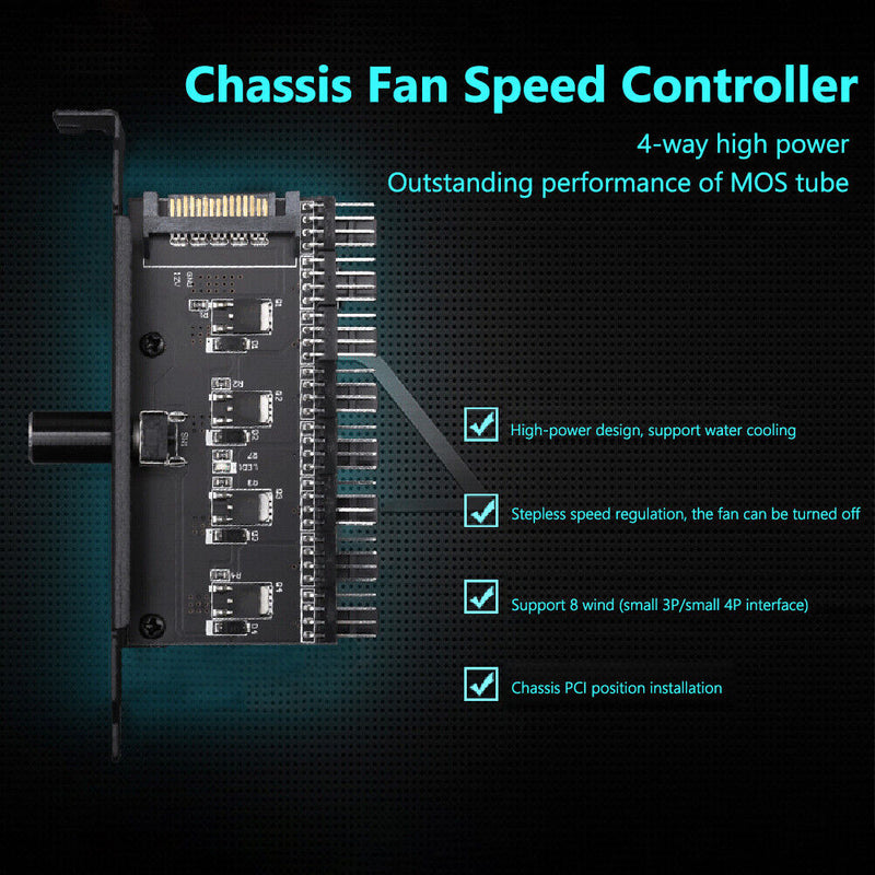 Desktop Computer Case 3P/4P Cooler Fan Hub Speed Controller PC Cooler Regulator