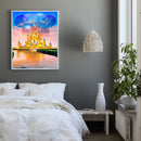 5D DIY Full Round Drill Diamond Painting Cartoon Castle Home Wall Art Craft Gift