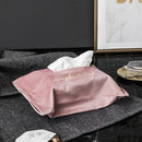 Embroidery Velvet Tissue Box Napkin Holder Car Paper Towel Container (Pink)