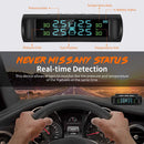 Solar Car TPMS LCD Auto Tire Tyre Pressure Monitoring System w/4 External Sensor